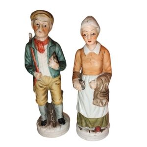 Hunter and Wife Ceramic Figures